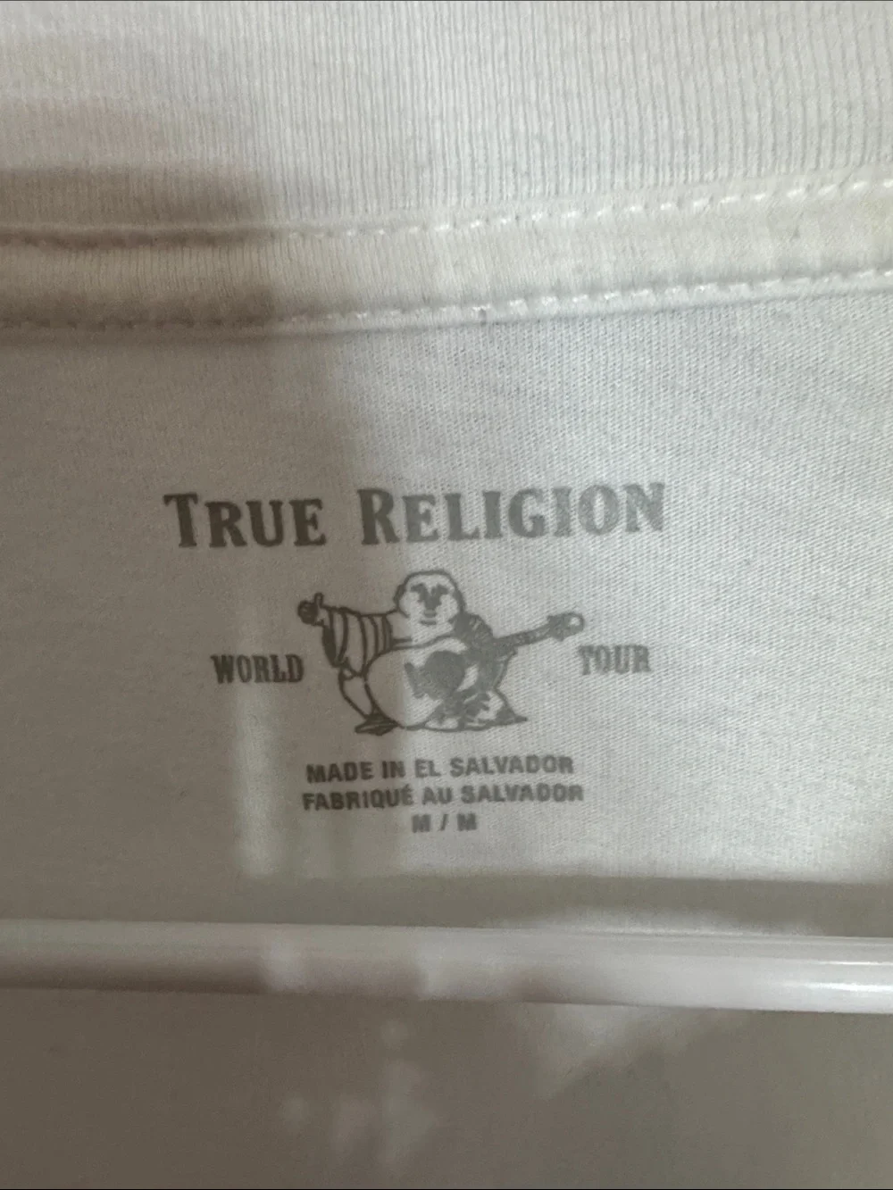 True Religion White Long-Sleeve Tee with Brown Logo 32.T